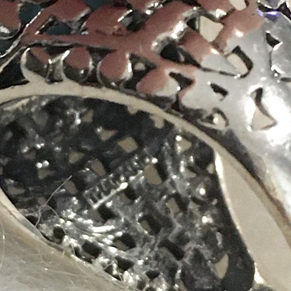 Turquoise Cabochon and Sterling Silver Basket Weave Ring Sz 7 or Sz 8 - Picture 7 of 12